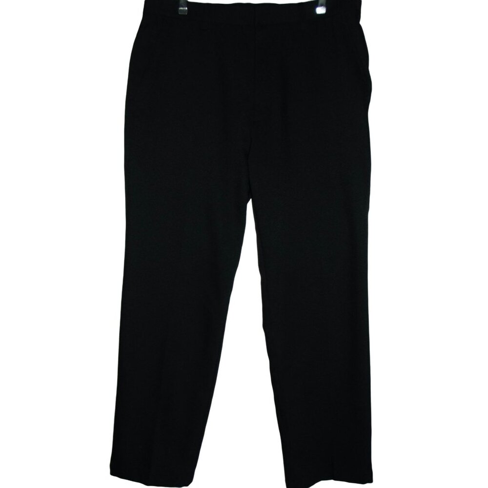 oobe Mens Black Polyester Pants 42 x 30 Flat Front Straight Leg work